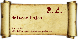 Meltzer Lajos névjegykártya